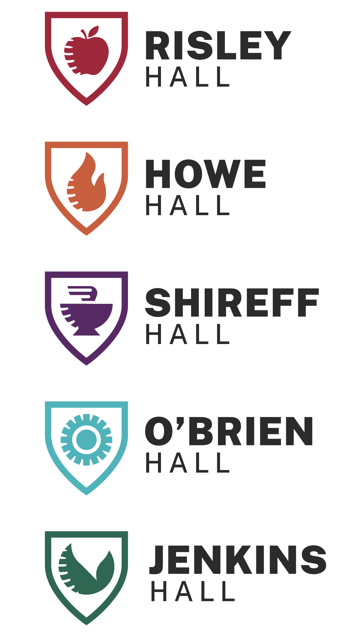 Dining hall identity exploration showing various icon concepts